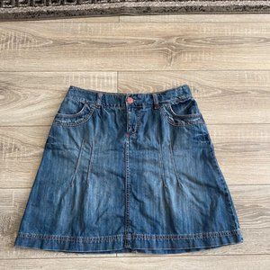 Vintage denim Rock mini jeans skirt 90s cargo text military style gorp grunge bo